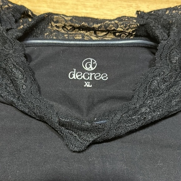 Decree top women’s large black lace collar cute fashion t-shirt - Picture 4 of 5
